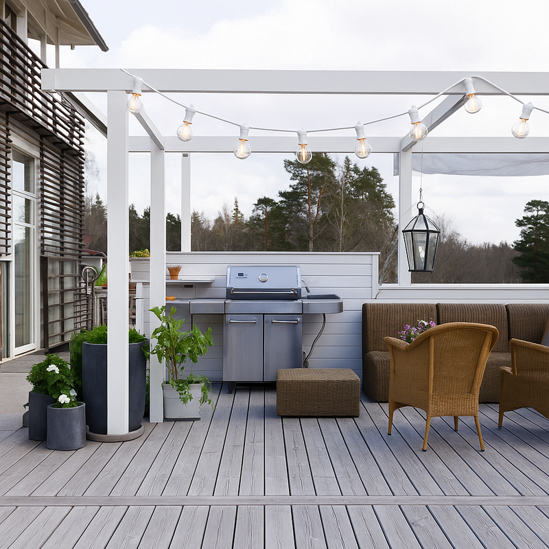 Гірлянда вулична біла під лампи L-13м E27х20 IP65 Black Fairy Garland 251064-100006429