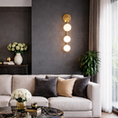 Світильник золотий настінний з трьома білими плафонами H-55 cm G9x3 Gold Three Bubbles 260319-100007714