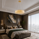 Люстра підвісна золота з кришталевим плафоном D-40 cm / D-60 cm Led 54W / 68W Gold Crystal 260622-100008056