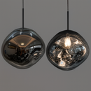 Підвісний світильник чорний хром з плафоном органічної форми D-15 cm / 18 cm / 28 cm / 38 cm E27 Black Chrome Melt Plazma 251231-100006848