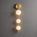 Світильник золотий настінний з трьома білими плафонами H-55 cm G9x3 Gold Three Bubbles 260319-100007714