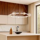 Люстра підвісна золота кільцева з прозорими плафонами D-75 cm Led 20W Gold Stellar Ring 250931-100006164