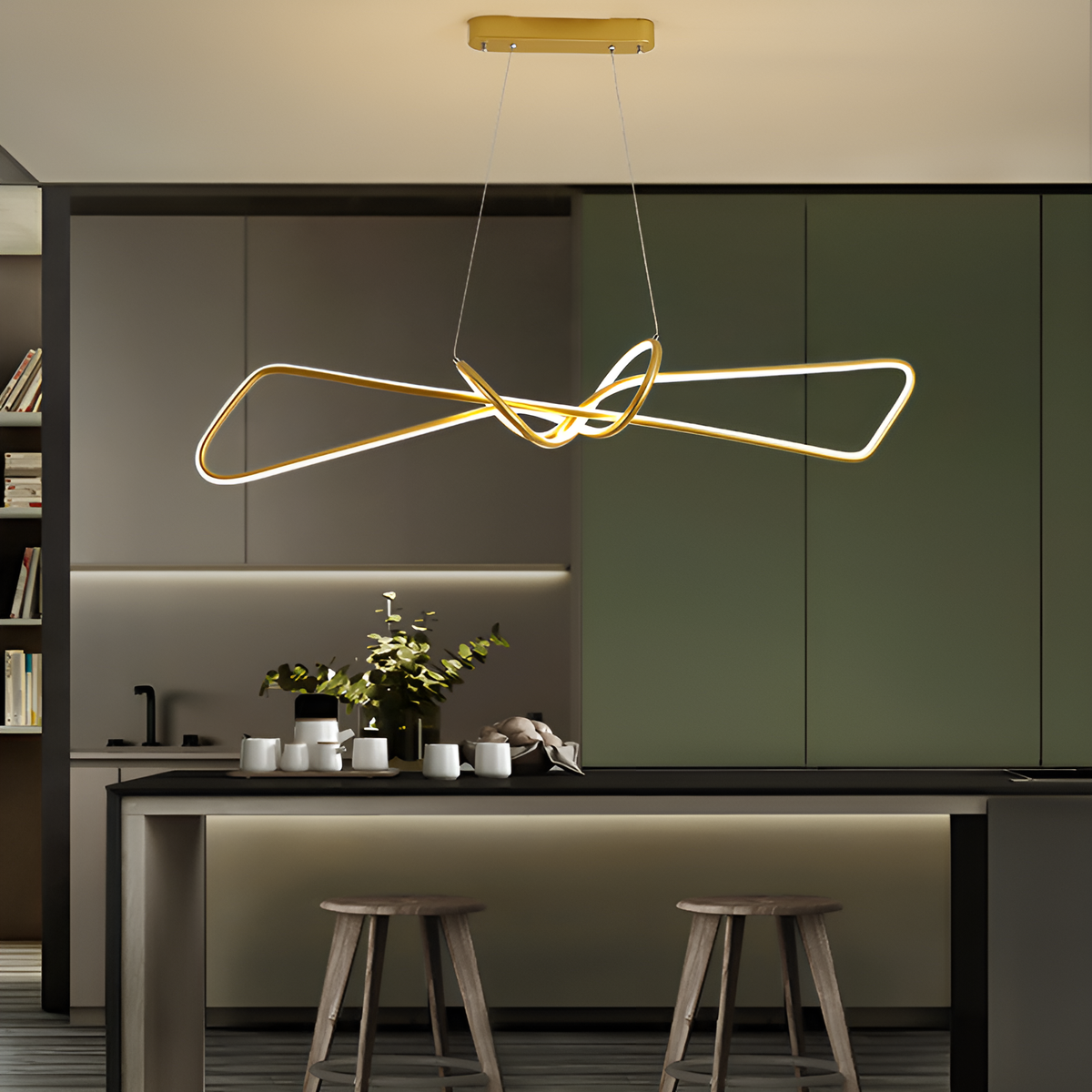 ПІдвісна люстра золота геометрична L-85 cm / L-100 cm Led Gold Geometry 250718-100005646