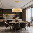 Люстра підвісна золота з кришталевим плафоном D-40 cm / D-60 cm Led 54W / 68W Gold Crystal 260622-100008056
