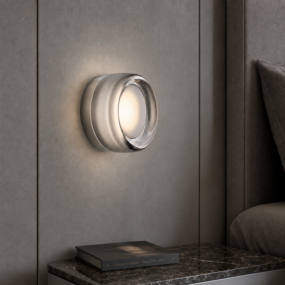 Настінний срібний світильник з сірим плафоном D-13 cm Led 3W Silver + Grey Lori 260728-100008401