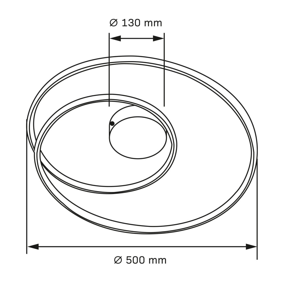 Стельова люстра чорна D-50 cm Led 40W 4000K Black Knot 251240-100006887