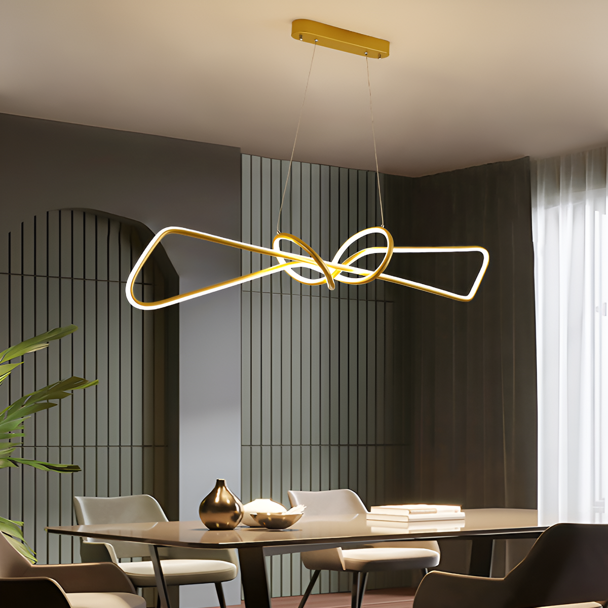 ПІдвісна люстра золота геометрична L-85 cm / L-100 cm Led Gold Geometry 250718-100005646