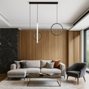 Люстра чорна геометрична L-100 cm Led 55W 3000K 4500K 6000K Black Ideal Geometry 240958-100003781