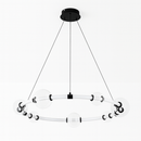 Люстра підвісна чорна кільцева з прозорими плафонами D-75 cm Led 20W Black Stellar Ring 250931-100006165