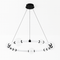 Люстра підвісна чорна кільцева з прозорими плафонами D-75 cm Led 20W Black Stellar Ring 250931-100006165