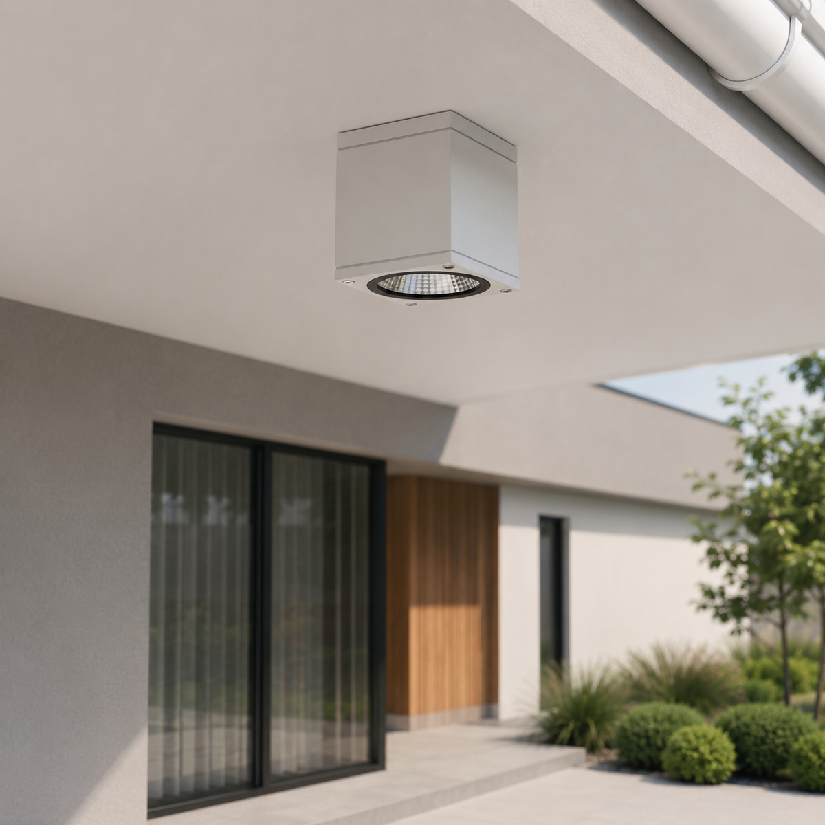 Стельовий білий квадратний точковий вуличний світильник Led 7W IP54 3000K White Cube 260619-100008157