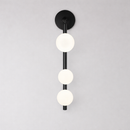 Світильник чорний настінний з трьома білими плафонами H-55 cm G9x3 Black Three Bubbles 260319-100007715