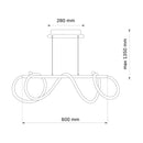 Підвісна люстра чорна L-60 cm Led 38W 4000K Black Rope 251240-100006879