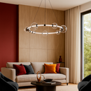 Люстра підвісна чорна кільцева з прозорими плафонами D-75 cm Led 20W Black Stellar Ring 250931-100006165