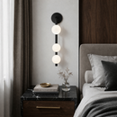 Світильник чорний настінний з трьома білими плафонами H-55 cm G9x3 Black Three Bubbles 260319-100007715