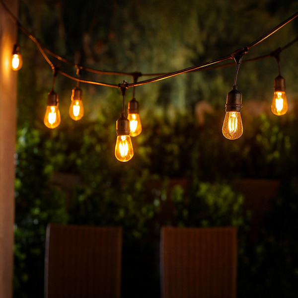 Гірлянда вулична чорна під лампи з підвіскою L-25м E27х50 IP65 Black Fairy hang Garland 251064-100006431