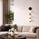 Світильник чорний настінний з трьома білими плафонами H-55 cm G9x3 Black Three Bubbles 260319-100007715