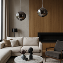 Підвісний світильник чорний хром з плафоном органічної форми D-15 cm / 18 cm / 28 cm / 38 cm E27 Black Chrome Melt Plazma 251231-100006848