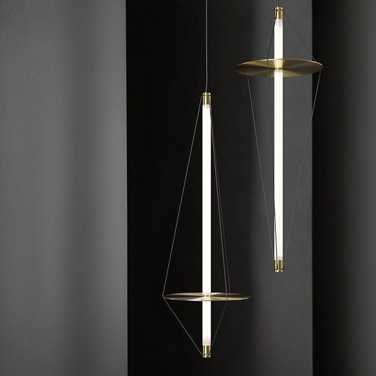 Підвісні світильники  D-30 cm L-70 cm / L-90 cm Led 17W / 22W Gold Geometry 250222-100004130