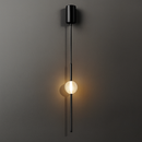 Підвіс чорний зі скляною кулею одинарний Led 10W Vertical tubes Black Crystal 250458-100004452