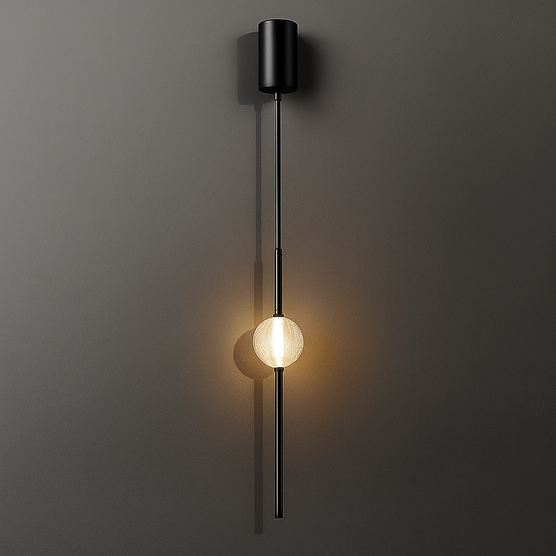 Підвіс чорний зі скляною кулею одинарний Led 10W Vertical tubes Black Crystal 250458-100004452