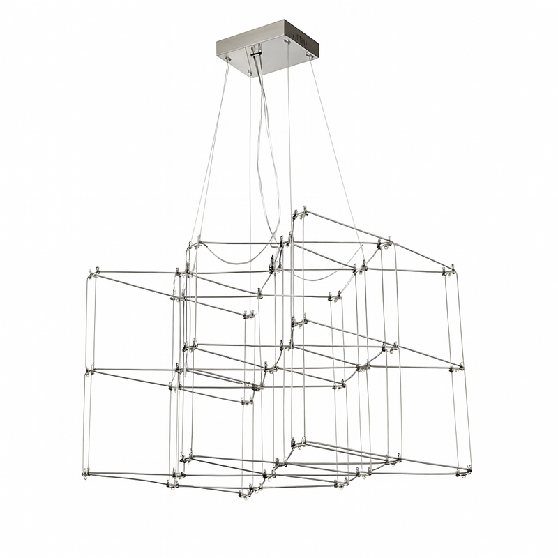 Люстра срібна підвісна світлодіодна H-71 cm Led 25W Chrome Rain 250931-100006174