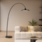 Торшер чорний дугоподібний з пласким плафоном та пультом D-30 cm Led 32W Black Ball Top 250858-100005813