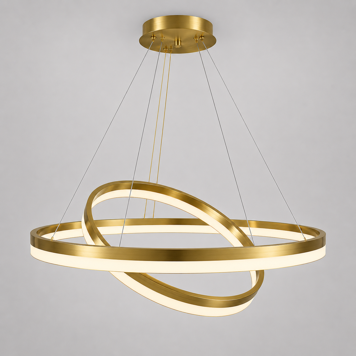 Люстра золота на 2 кільця Н-170 см D-60+80 см Led 102W Rimy Gold 231218-100002865