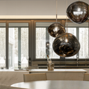 Підвісний світильник чорний хром з плафоном органічної форми D-15 cm / 18 cm / 28 cm / 38 cm E27 Black Chrome Melt Plazma 251231-100006848