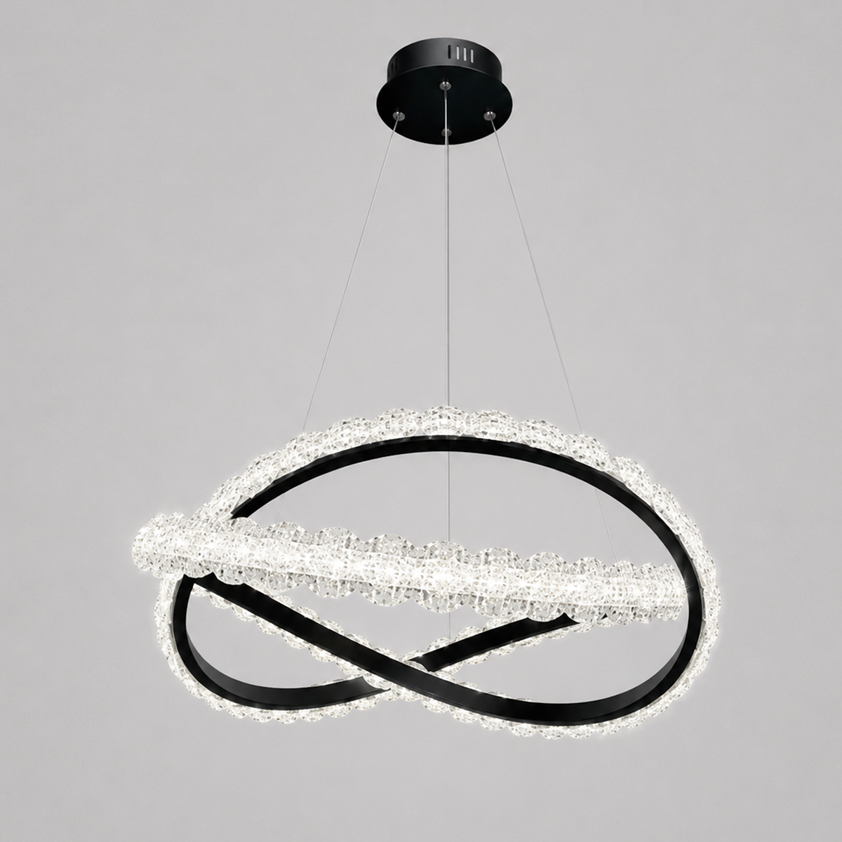Люстра чорна світлодіодна D-42 cm Led 70W Black Knot 260588-100007950