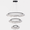 Підвісна люстра Circle Rings Kukho D-36+55+75 cm 72W Black + Clear 250435-100004311