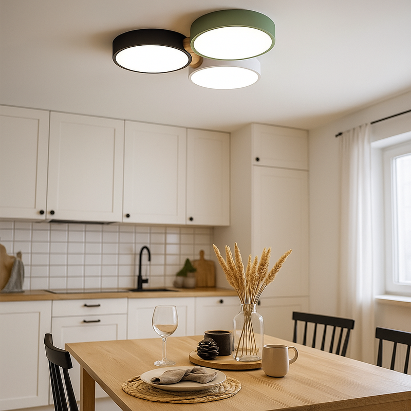 Люстра з дерева зелена, чорна, сіра D-51 cm 5000К 36W Green+White+Grey Wooden Green forest New 230958-100002592