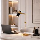 Лампа настільна чорна з золотим та поворотним плафоном  Black + Gold H-45 cm E27 Black+Gold Shinee 260822-100008580