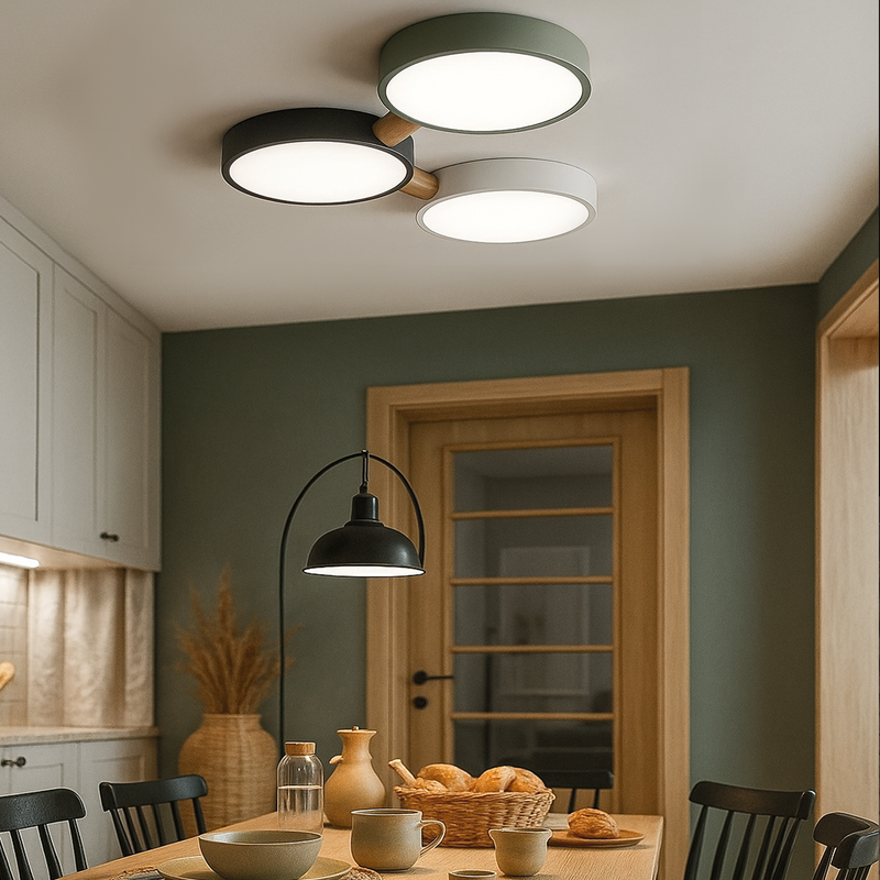 Люстра з дерева зелена, чорна, сіра D-51 cm 5000К 36W Green+White+Grey Wooden Green forest New 230958-100002592