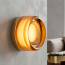 Настінний срібний світильник з бурштиновим плафоном D-13 cm Led 3W Silver + Amber Lori 260728-100008403