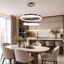 Люстра хромована на 2 кільця Н-170 см D-60+80 см Led 102W Rimy Chrome 260518-100008031
