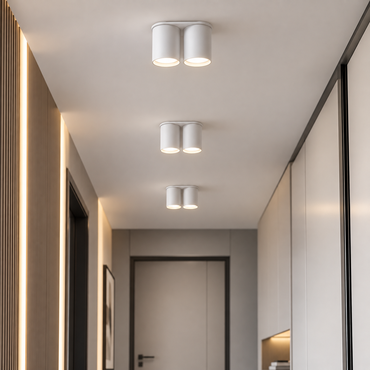 Точковий світильник білий подвійний H-9,5 cm GU10x2 White Duo Tube 260933-100008787