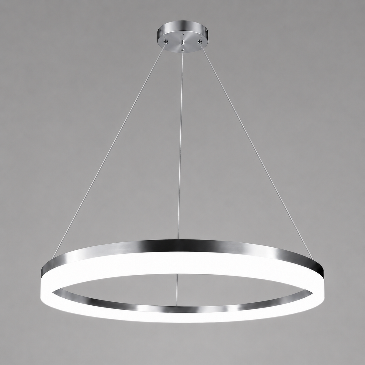 Підвісна люстра хромована кільцева D-60 / D- 80 cm Led 20W / 30W Chrome Rimy 231218-100002860