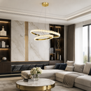 Люстра золота подвійна світлодіодна D-50+30 cm Led 75W Gold Lace 260588-100007951