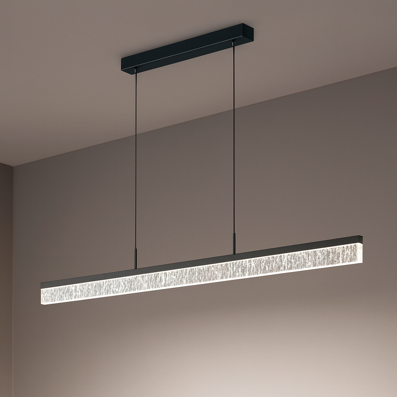 Люстра чорна підвісна видовжена L-130 cm Led 144W Black Ice Line 251022-100006360