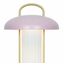 Лампа настільна рожева акумуляторна з димуванням та прозорим плафоном H-29 cm Led 3W Pink Dome 260209-100007486
