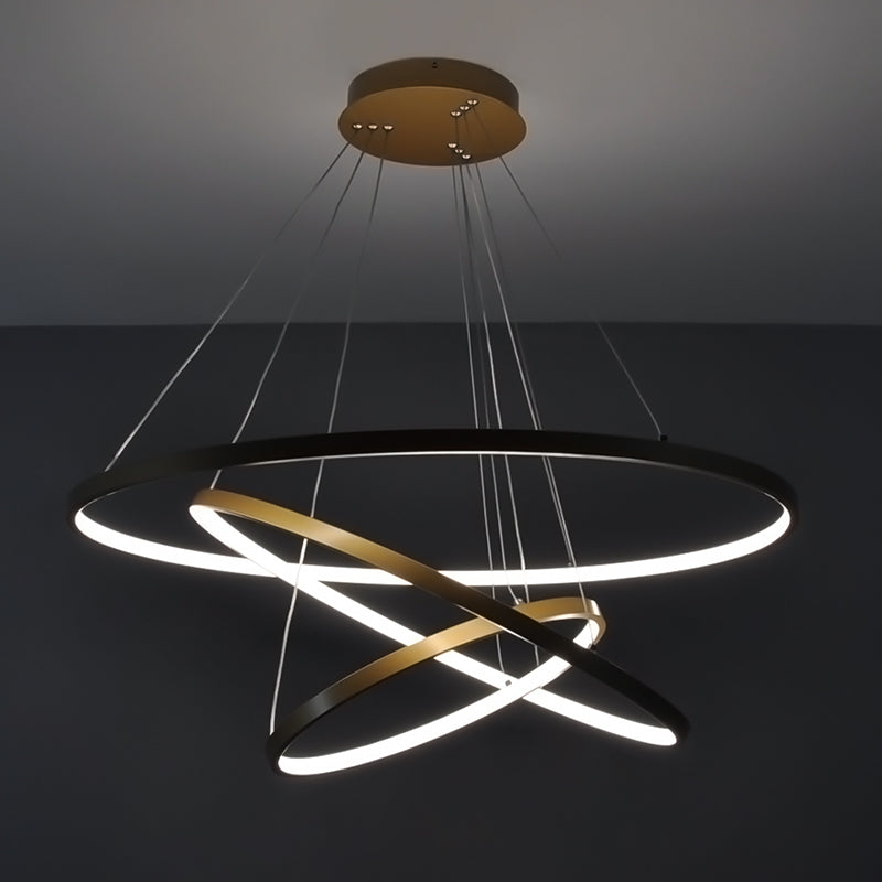 Підвісна люстра матова золота D-80 cm Led 95W 4000K Gold 3 Rings 251161-100006706
