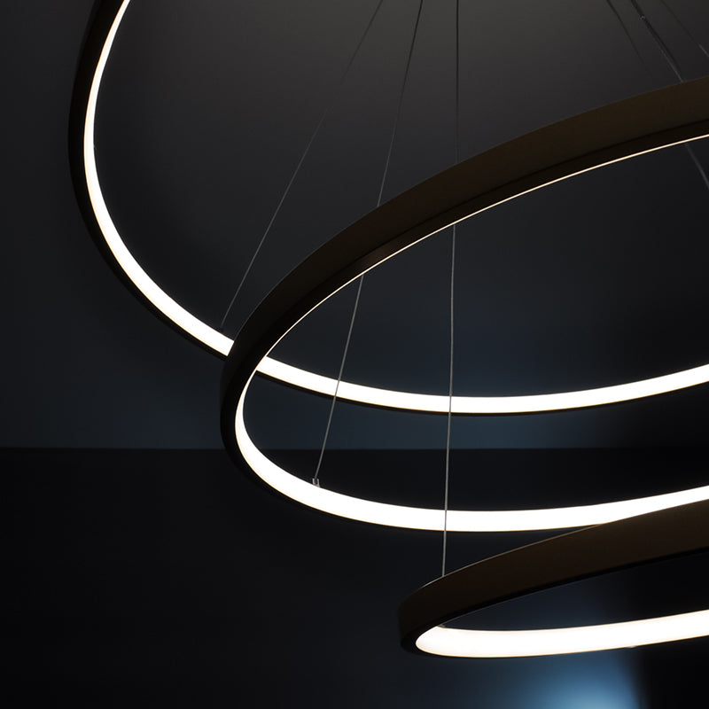Підвісна люстра матова золота D-80 cm Led 95W 4000K Gold 3 Rings 251161-100006706
