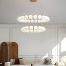 Люстра подвійна золота з білими плафонами D-60+40 cm Led 124W Gold+White Pearl 250918-100005894
