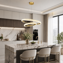 Люстра золота подвійна світлодіодна D-50+30 cm Led 75W Gold Lace 260588-100007951