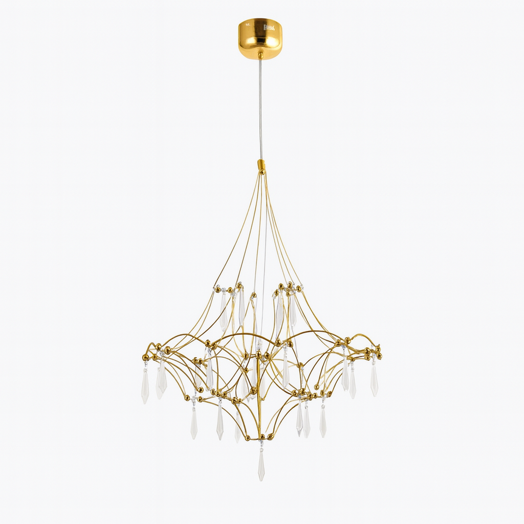Люстра золота зі скляними підвісами D-60 cm Led 25W Gold Rain 250931-100006177