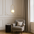 Світильник підвісний золотий з білим матовим плафоном H-40 cm E27 Gold Orbit White 251088-100006442