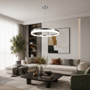 Підвісна люстра хромована кільцева D-60 / D- 80 cm Led 20W / 30W Chrome Rimy 231218-100002860