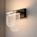 Світильник чорний настінний з фігурним скляним плафоном H-25 cm Led 7W Black+Transparent Frost Lamp 260319-100007729