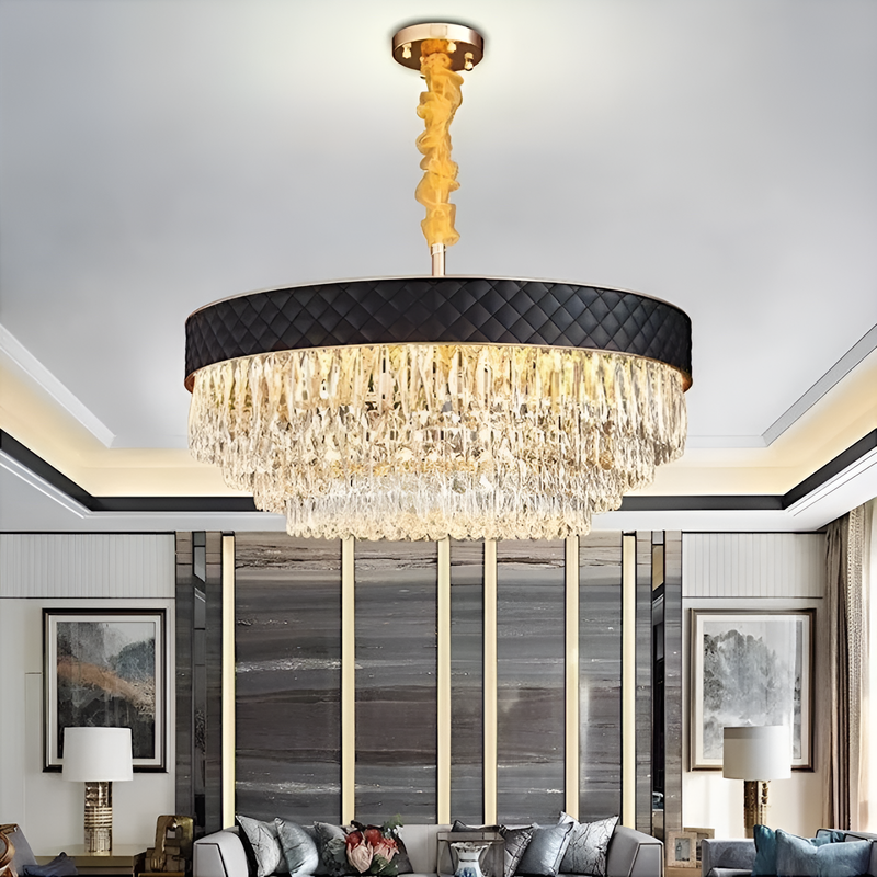 Люстра підвісна Crystal D-50cm / D-60cm / D-80cm E14 Black 250535-100004992